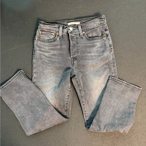 Levi’s Wedgie Straight Jeans Womens 28 High Rise Black Washed Straight Leg Denim